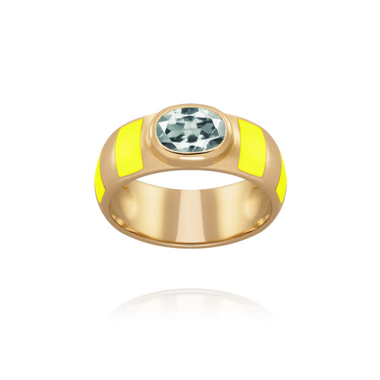 Neon yellow Delphine ring 