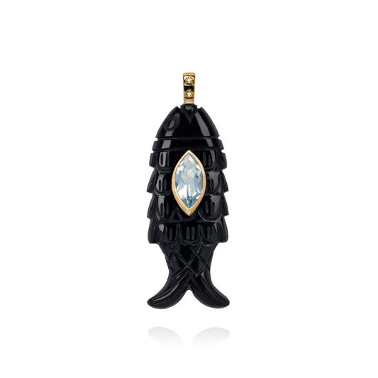 Onyx Fish Pendant