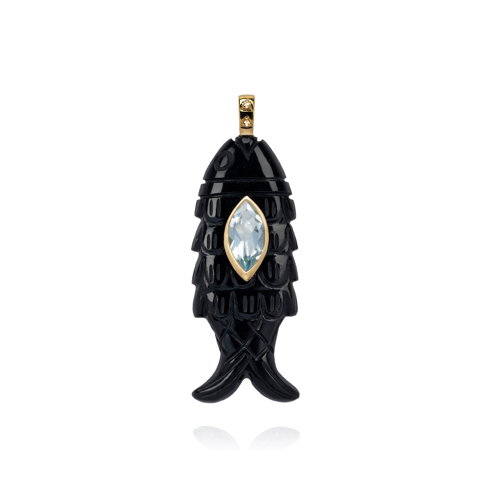 Onyx Fish Pendant