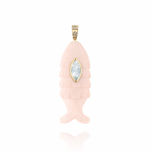 Pink Opal Fish Pendant