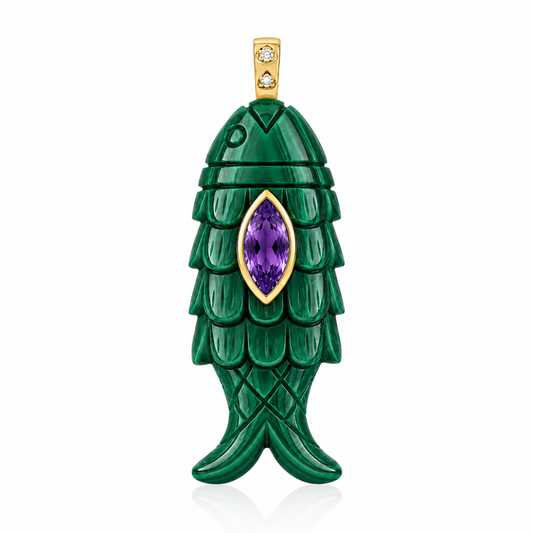 Pendentif Poisson Malachite
