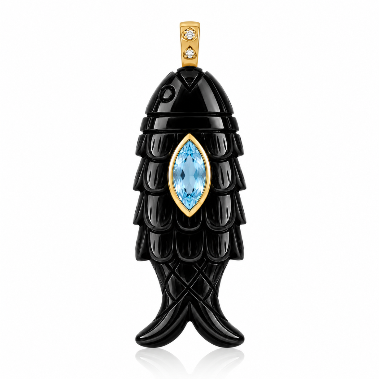 Onyx Fish Pendant