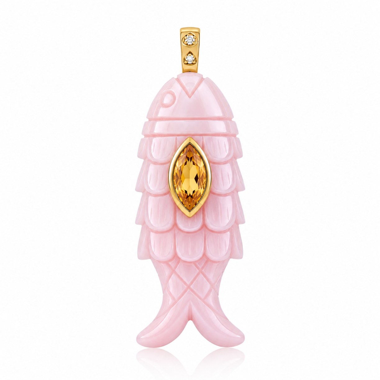 Pendentif Poisson Opal rose