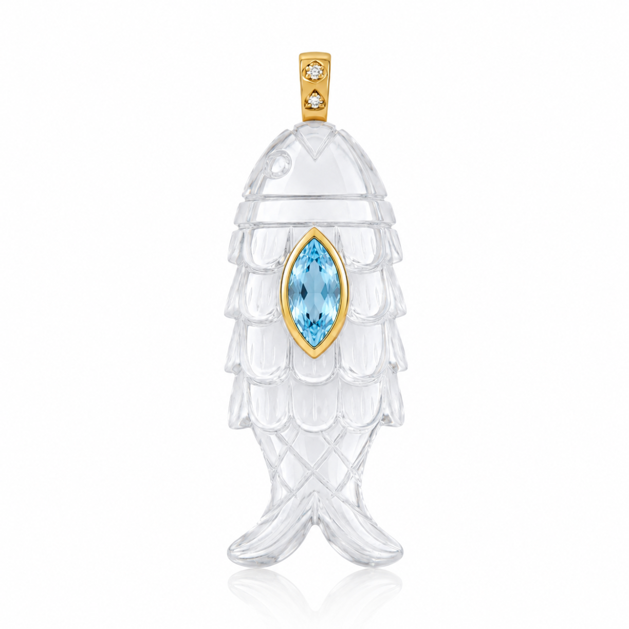 Crystal Quartz Fish Pendant