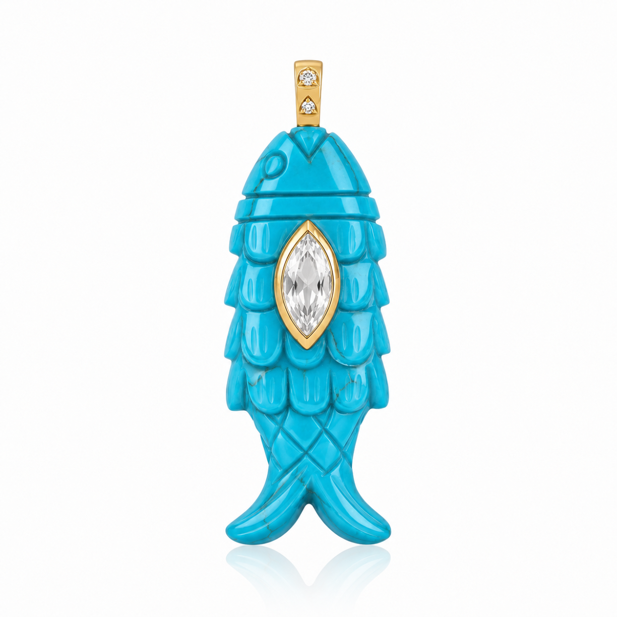Turquoise fish pendant 