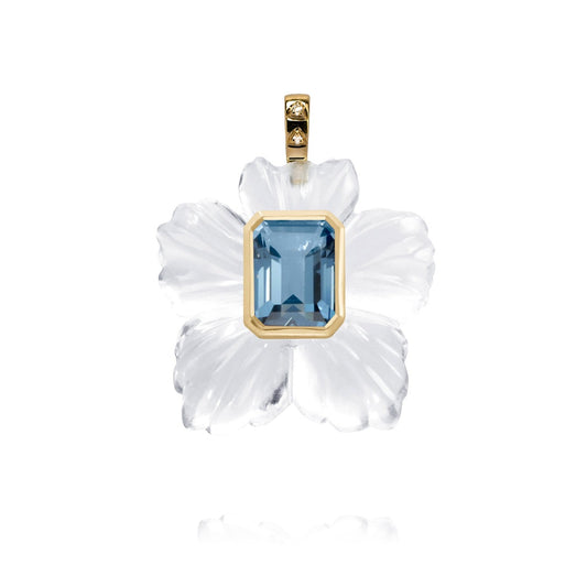 Rock Crystal and Topaz Flower Pendant