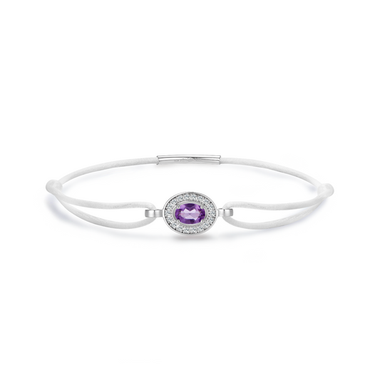 white forever bracelet - amethyst
