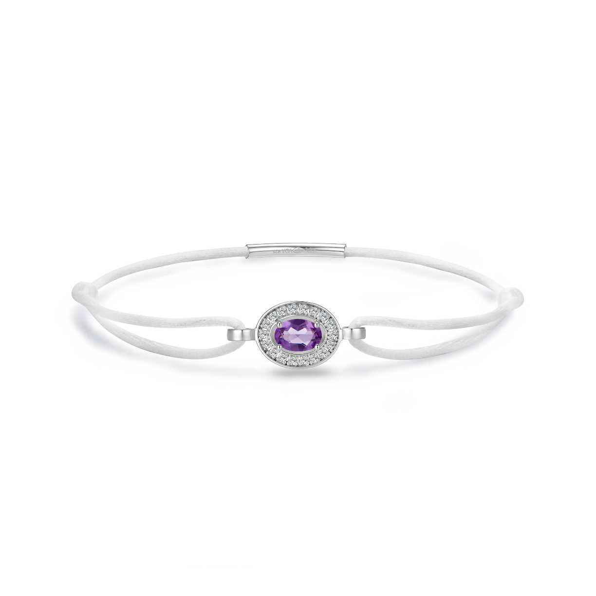 white forever bracelet - amethyst