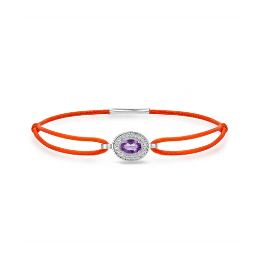 neon-orange forever bracelet - amethyst