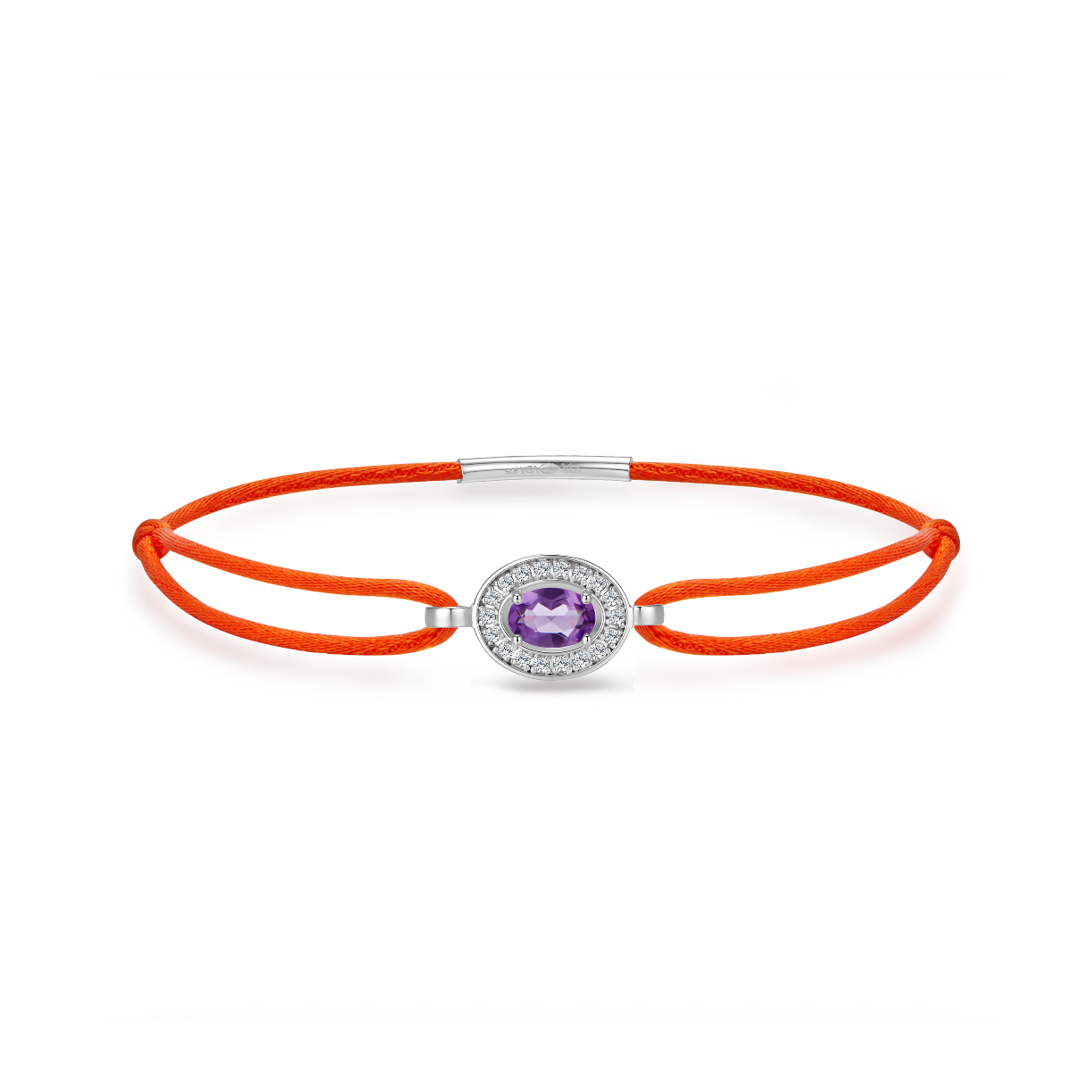 neon-orange forever bracelet - amethyst