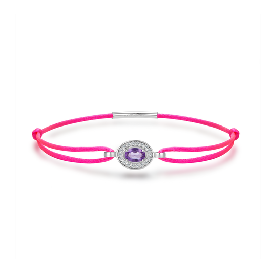 neon-pink forever bracelet - amethyst