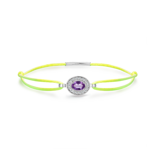 neon-yellow forever bracelet - amethyst