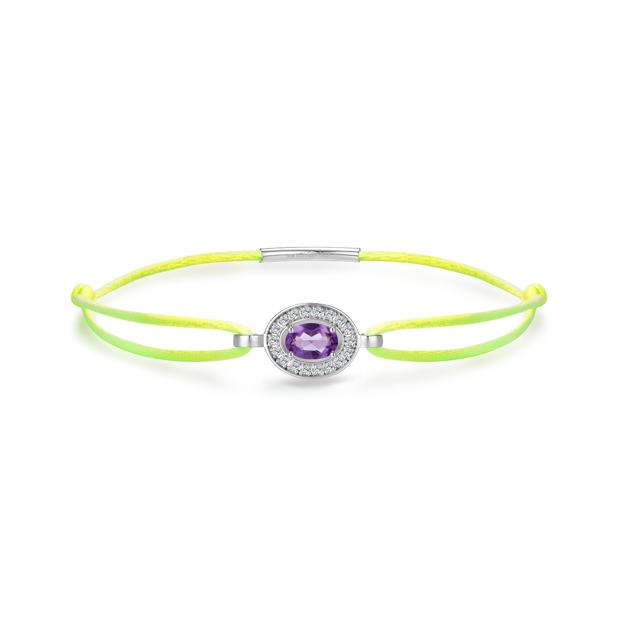 neon-yellow forever bracelet - amethyst