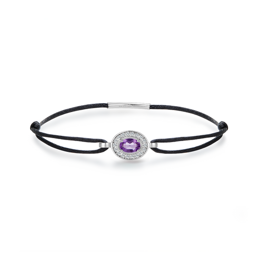 Black forever bracelet - amethyst