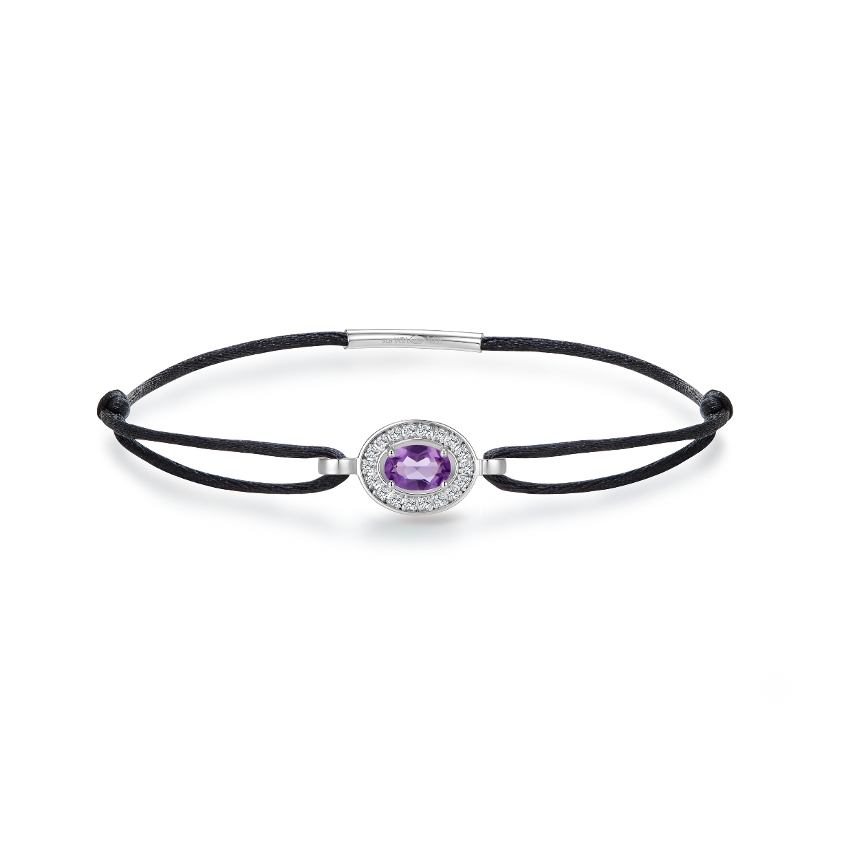 Black forever bracelet - amethyst