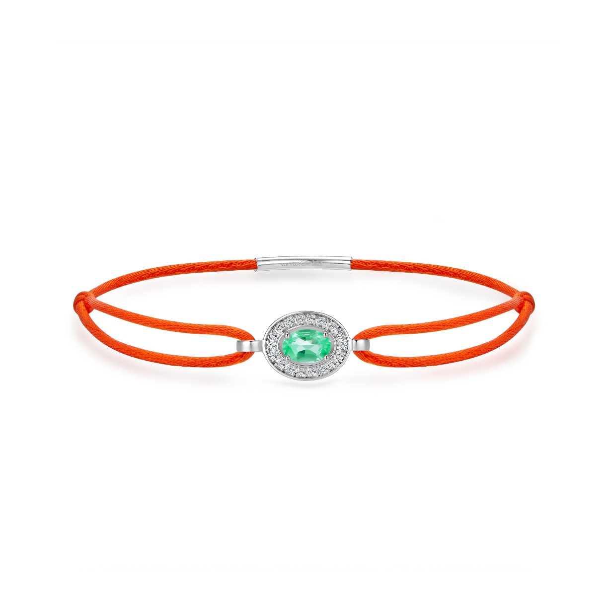 neon orange  forever bracelet - emerald