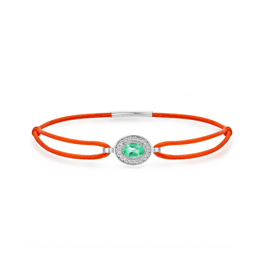 neon orange  forever bracelet - emerald
