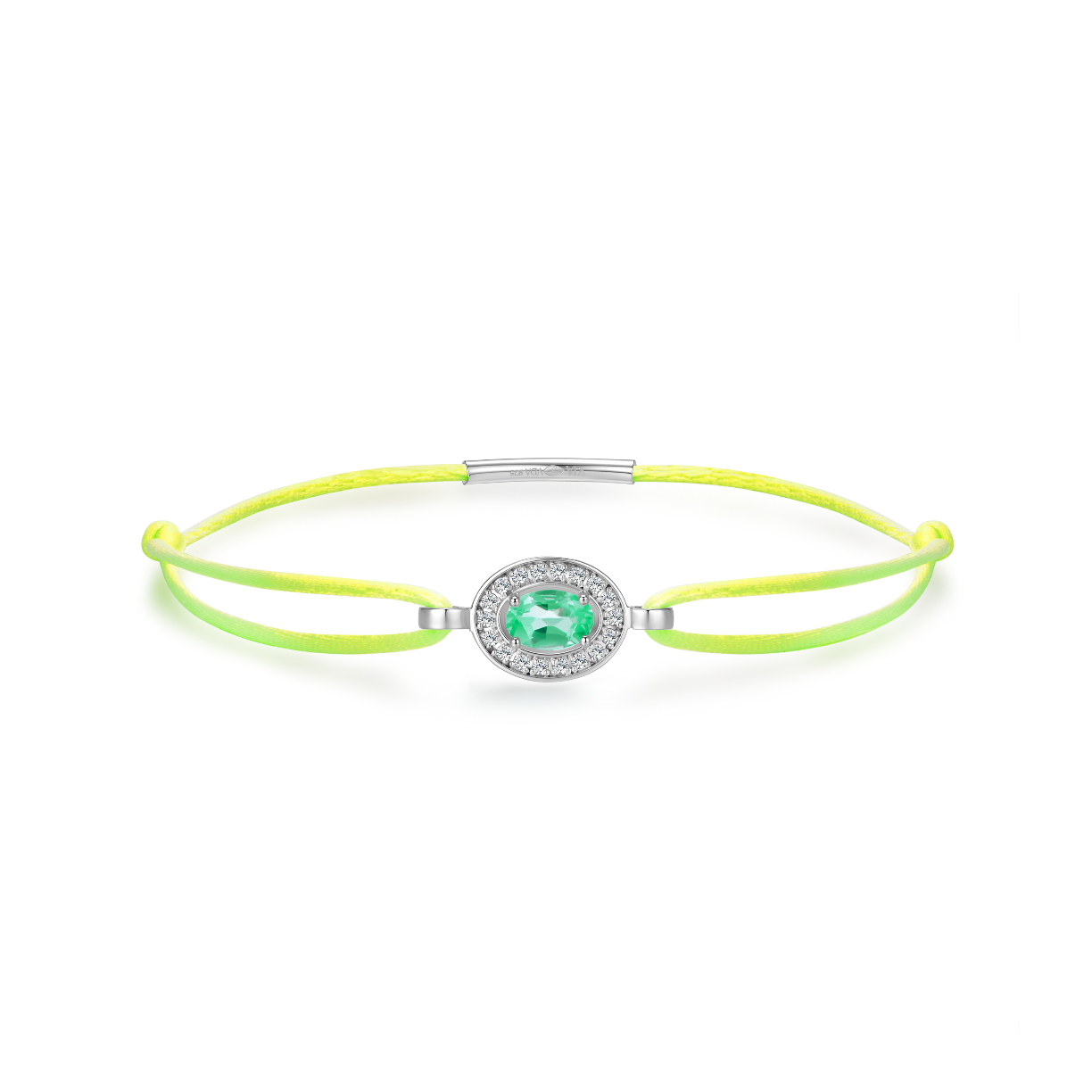 neon yellow  forever bracelet - emerald