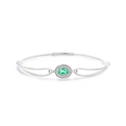 white forever bracelet - emerald