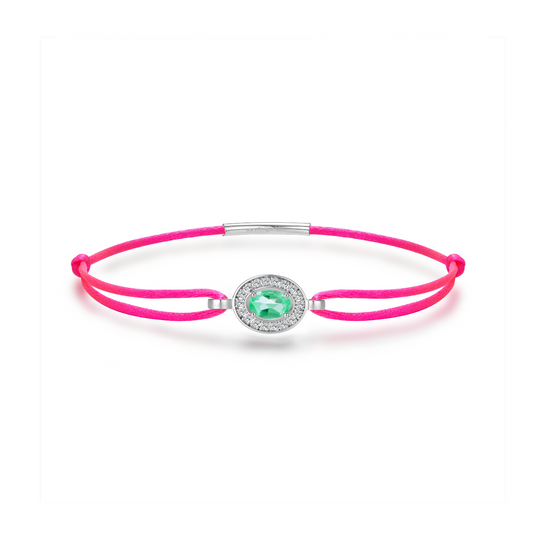 neon pink  forever bracelet - emerald