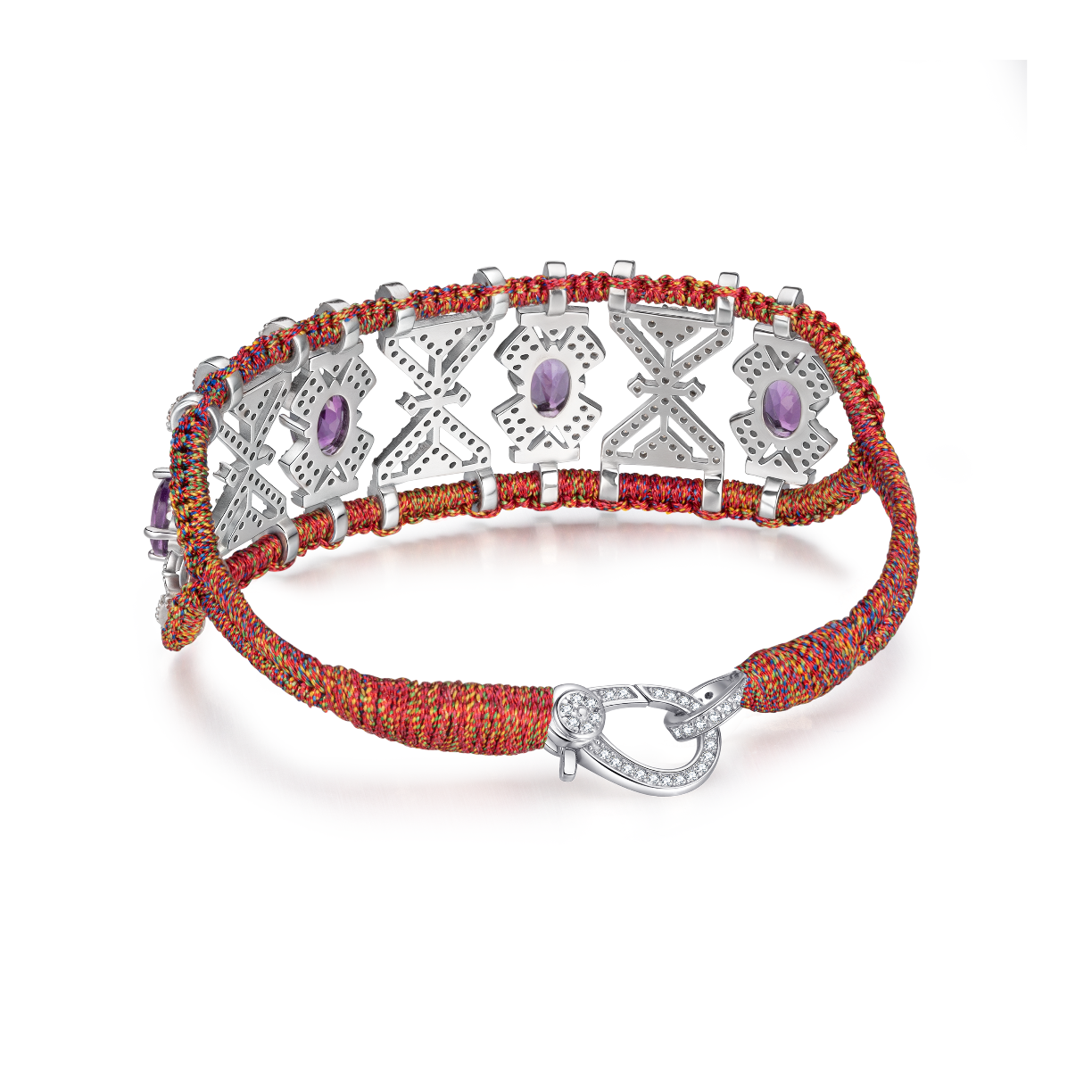 Bracelet Fortalezza Red Shanti - Amethysts