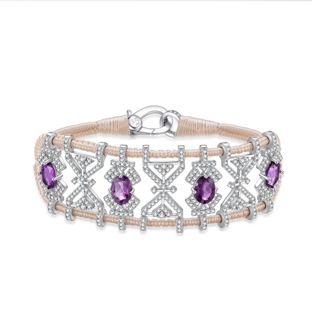 Bracelet Fortalezza Vanilla - Amethysts
