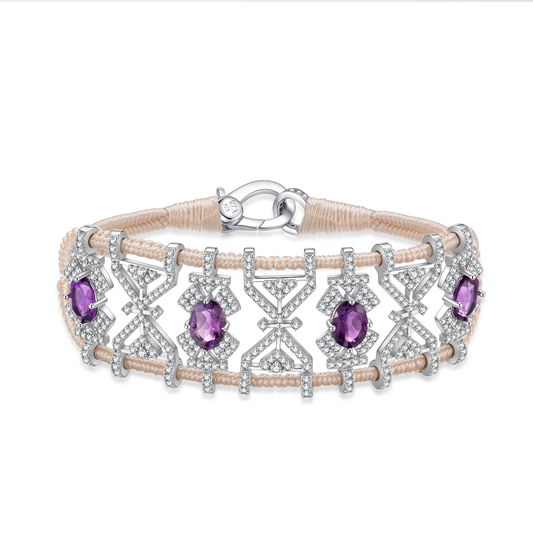 Bracelet Fortalezza Vanilla - Amethysts
