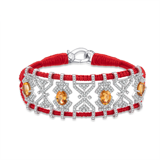 Bracelet Fortalezza Rouge- Citrines