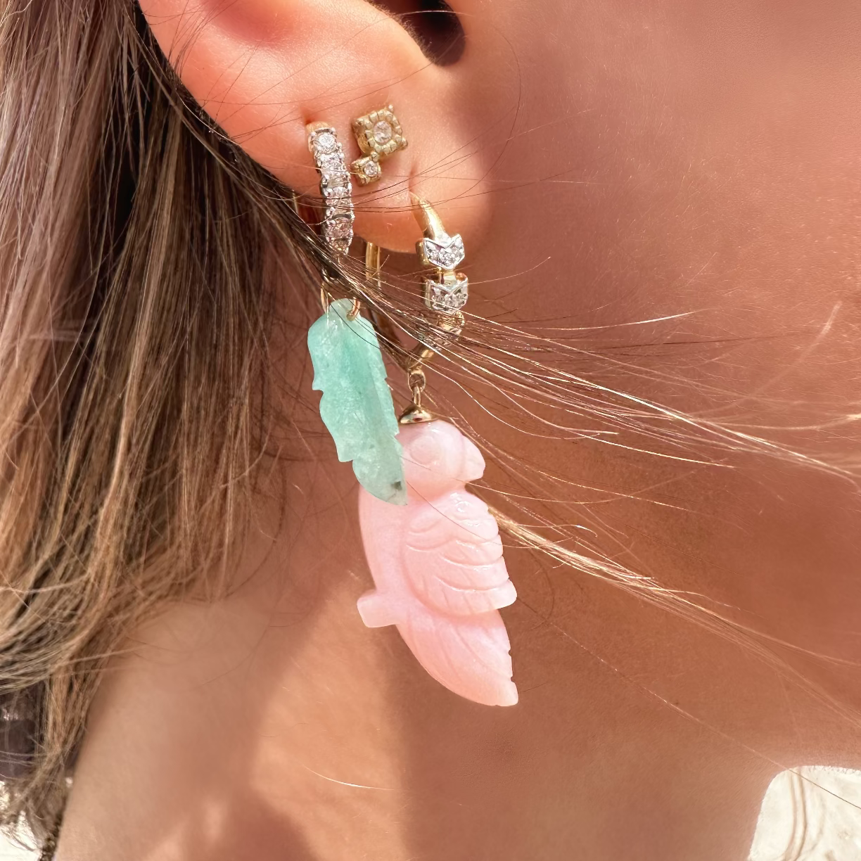 Pink Opal Coco earring