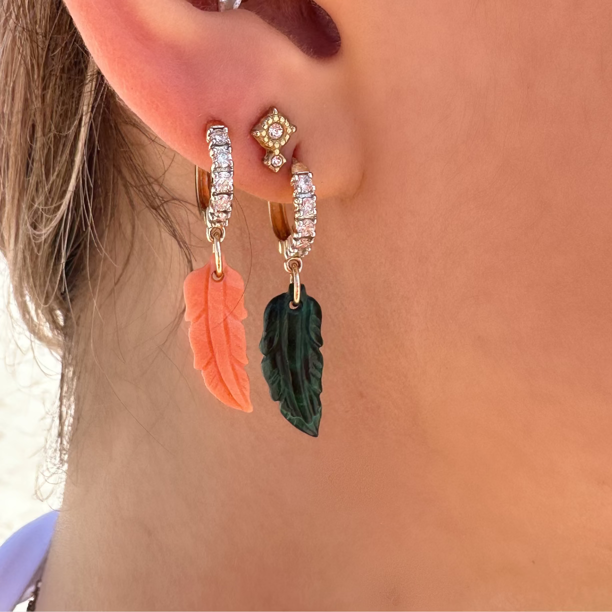 Coral Mahata earring
