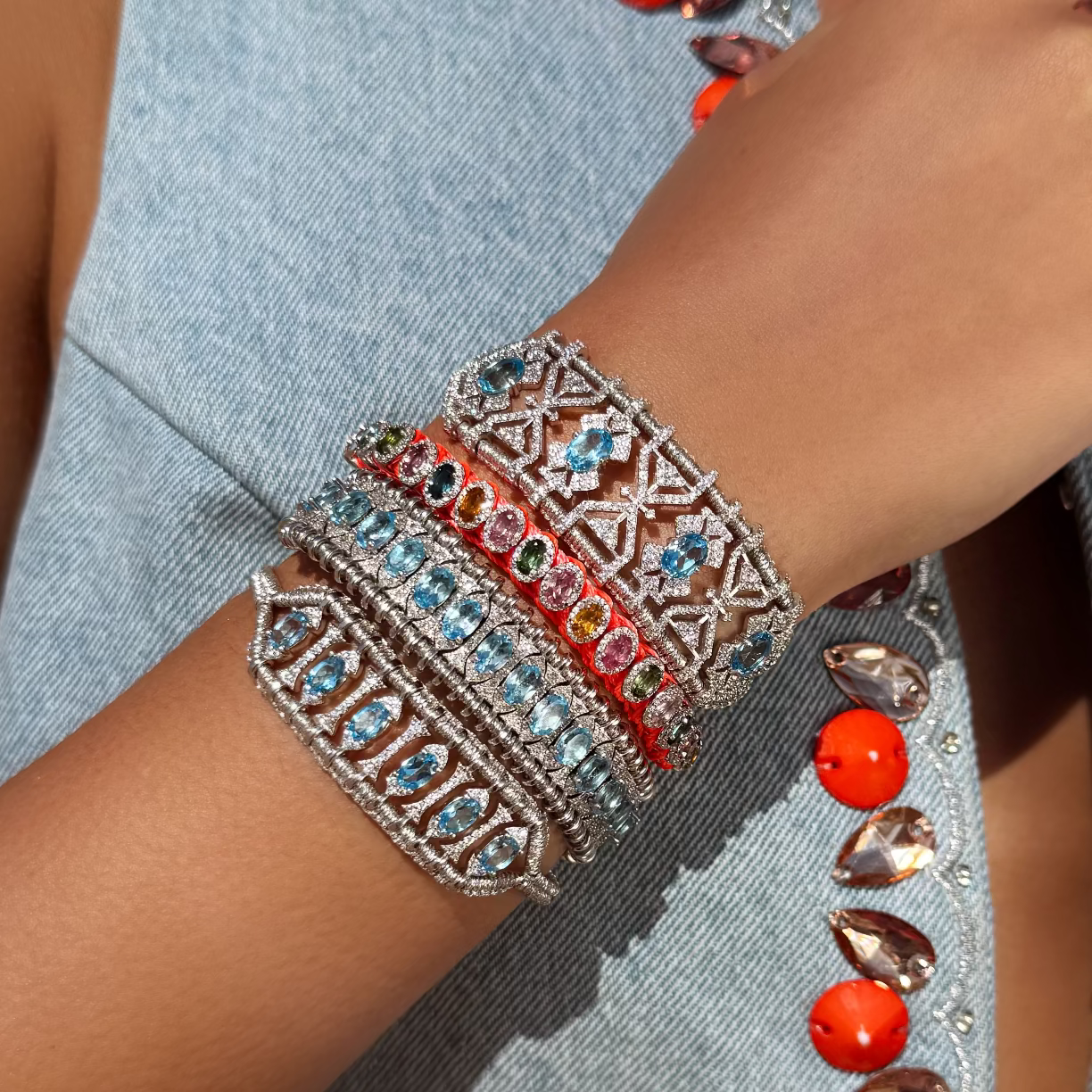 Bracelet Fortalezza silver - Topazes