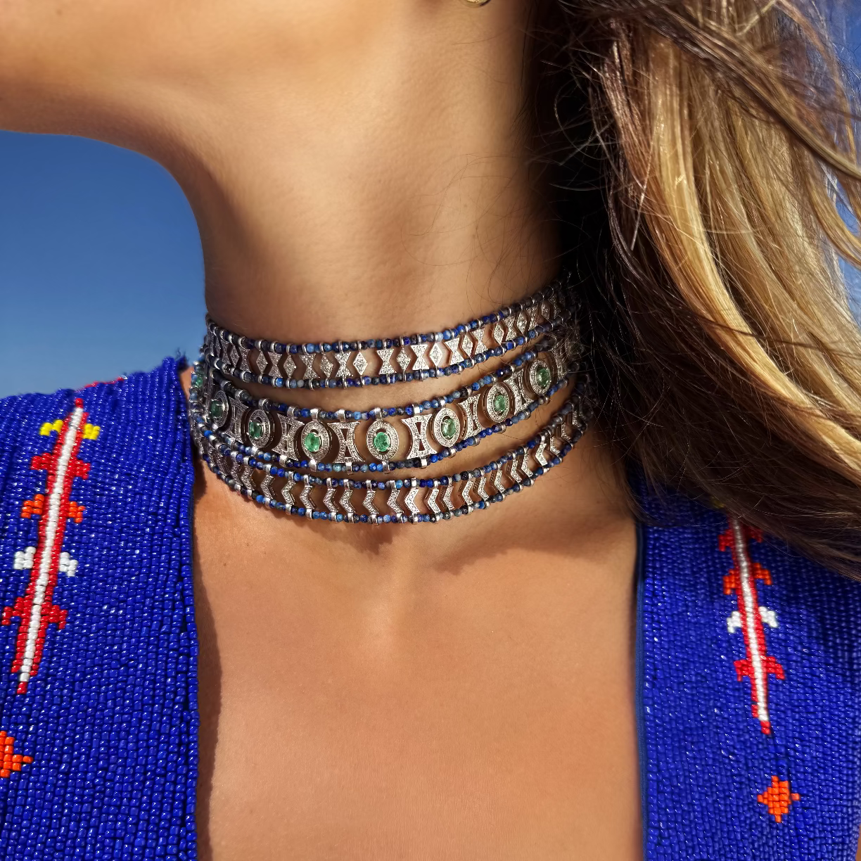 Parabeady lapis necklace
