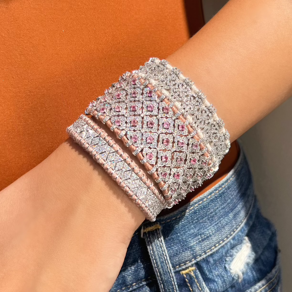 Bahia Pink gold bracelet - Tourmaline