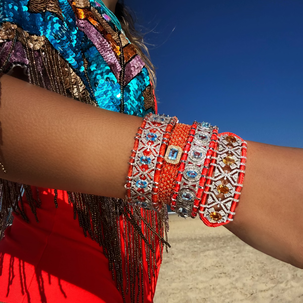 bracelet vicky orange - topaze
