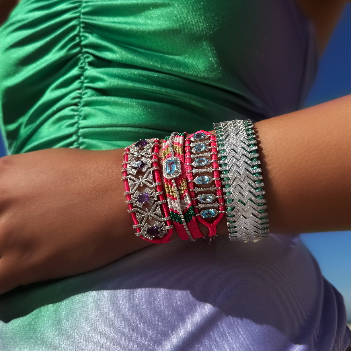 Bracelet Fortalezza Neon Pink - Amethysts