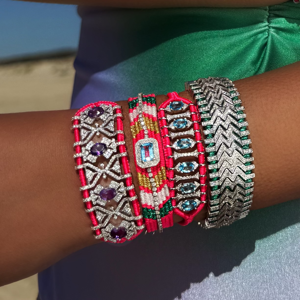 Teresina neon pink bracelet - Topaz