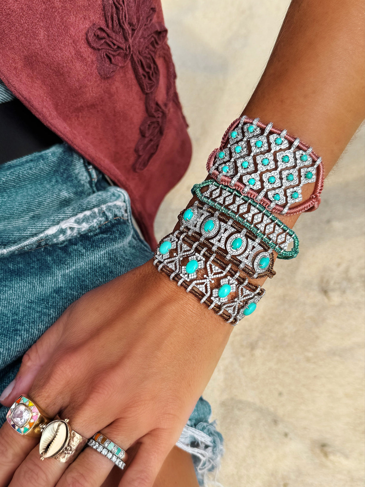 Olinda rusty bracelet - Turquoises