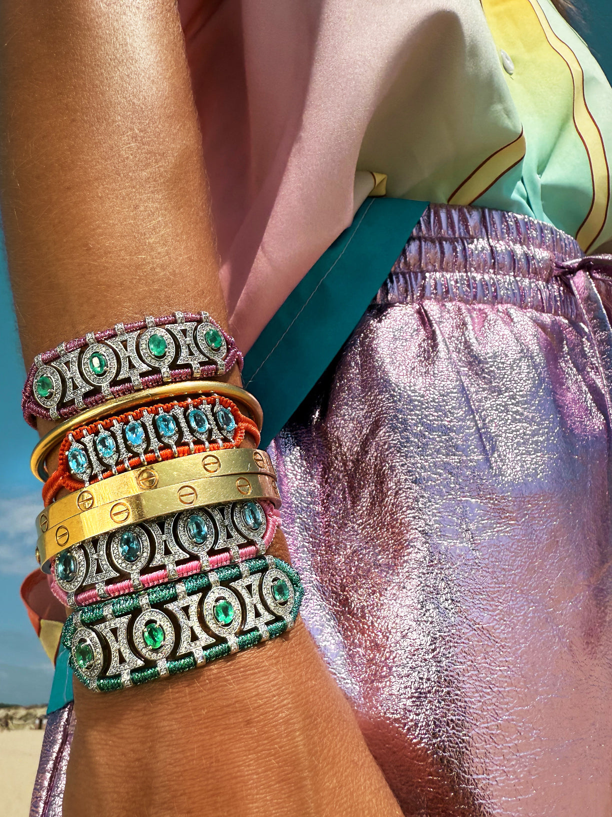 Olinda fly bracelet - Emeralds