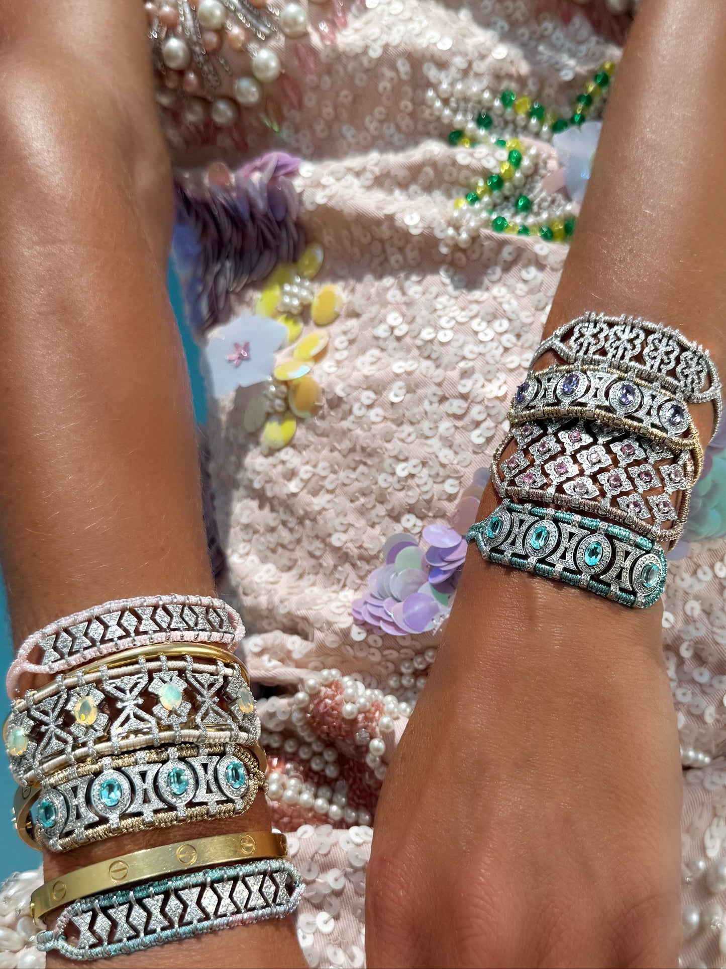 Olinda brass bracelet - Topazes