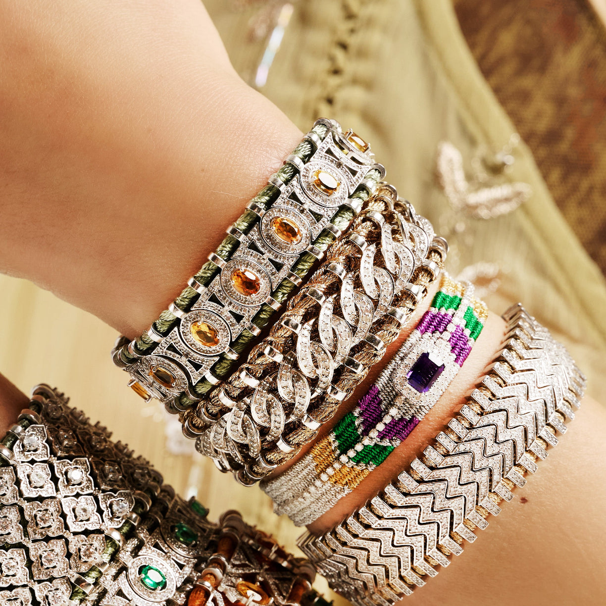 Sao Paulo Moss and Citrines bracelet