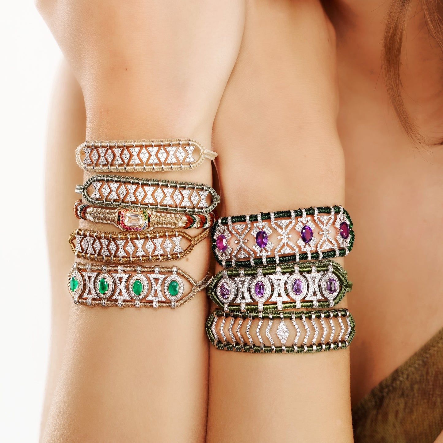 brass - vanilla amy bracelet - crystal