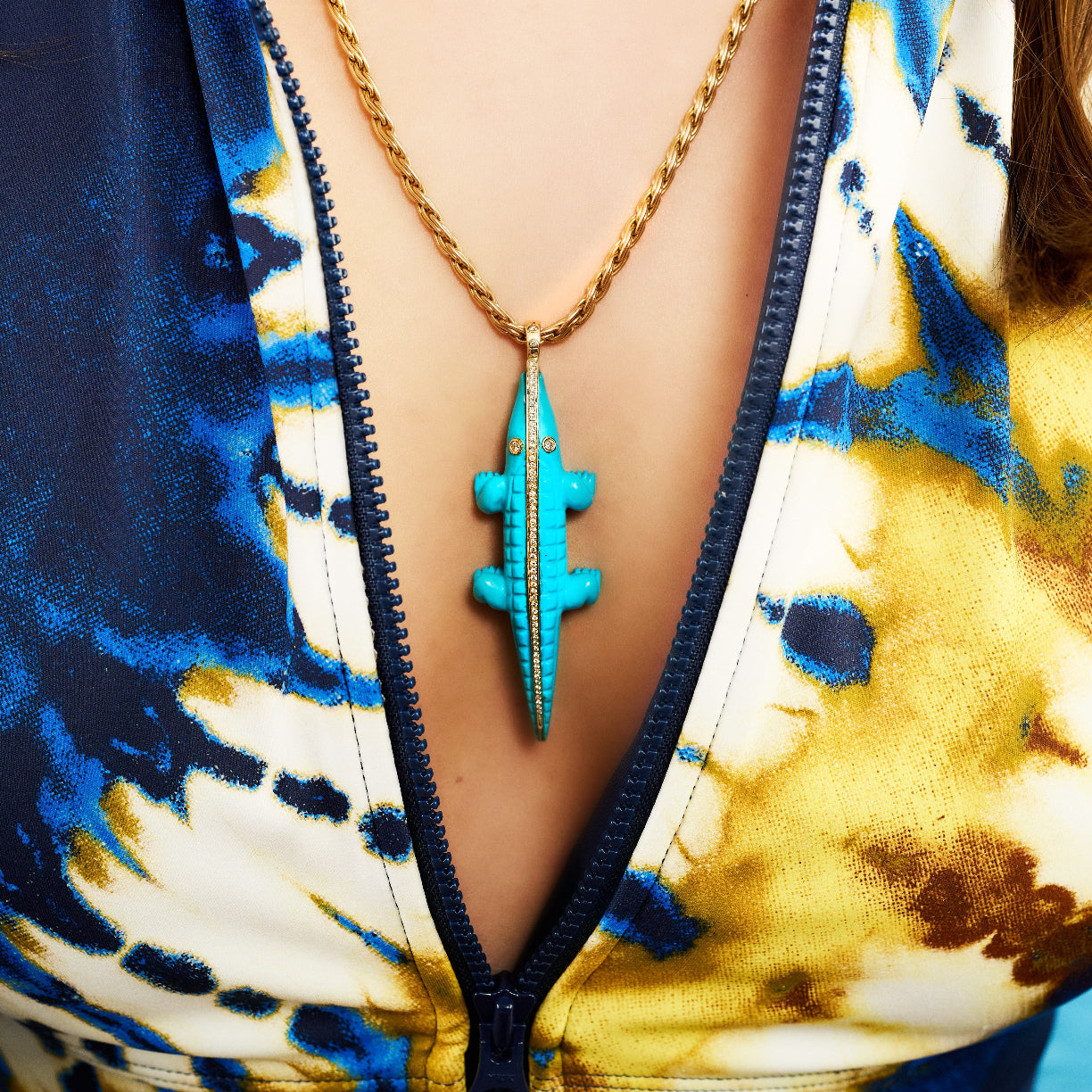 Turquoise Croco Pendant