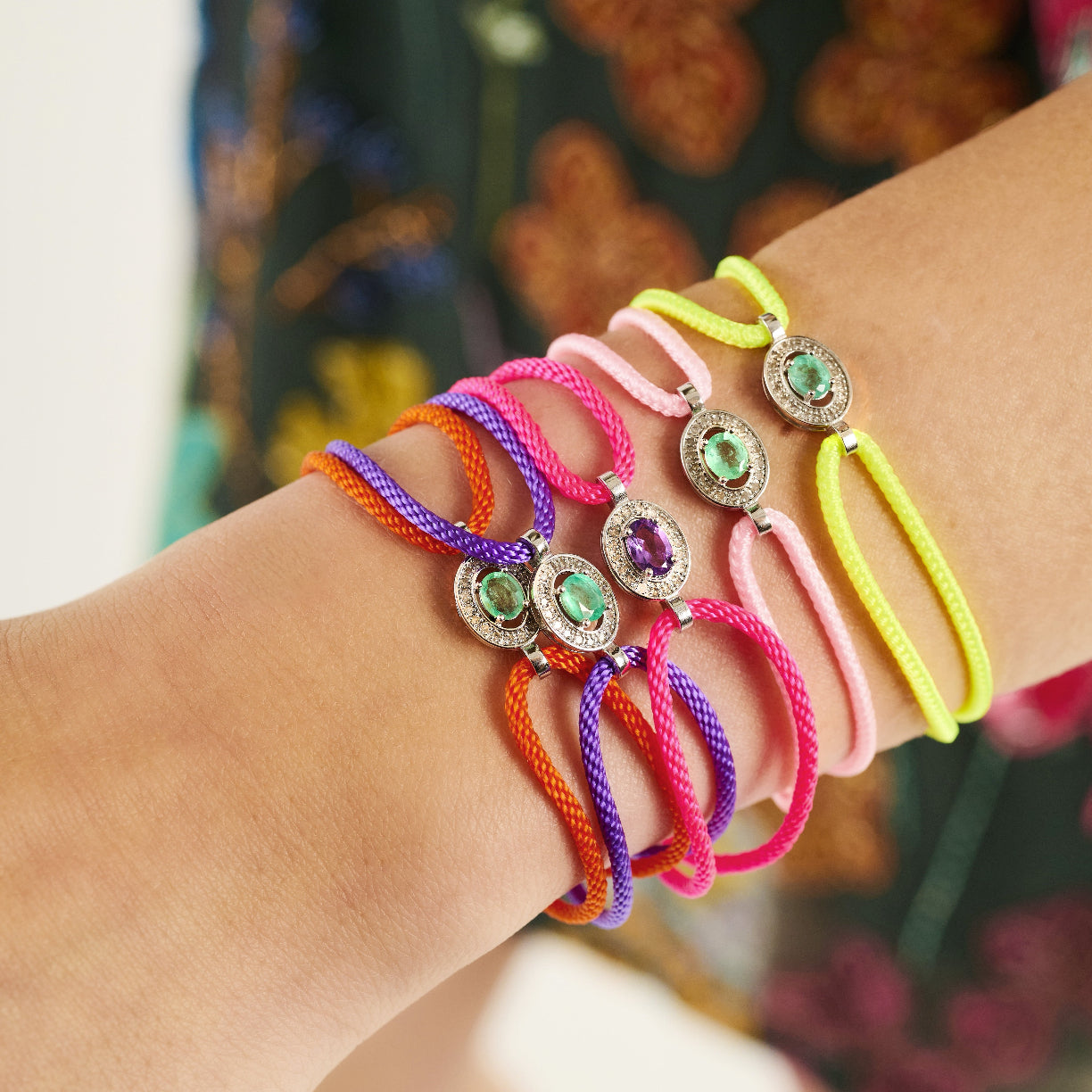 bracelet forever jaune fluo - émeraude