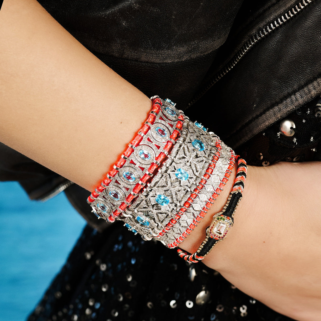 Neon-Coral Sao Paulo bracelet - Topazes 