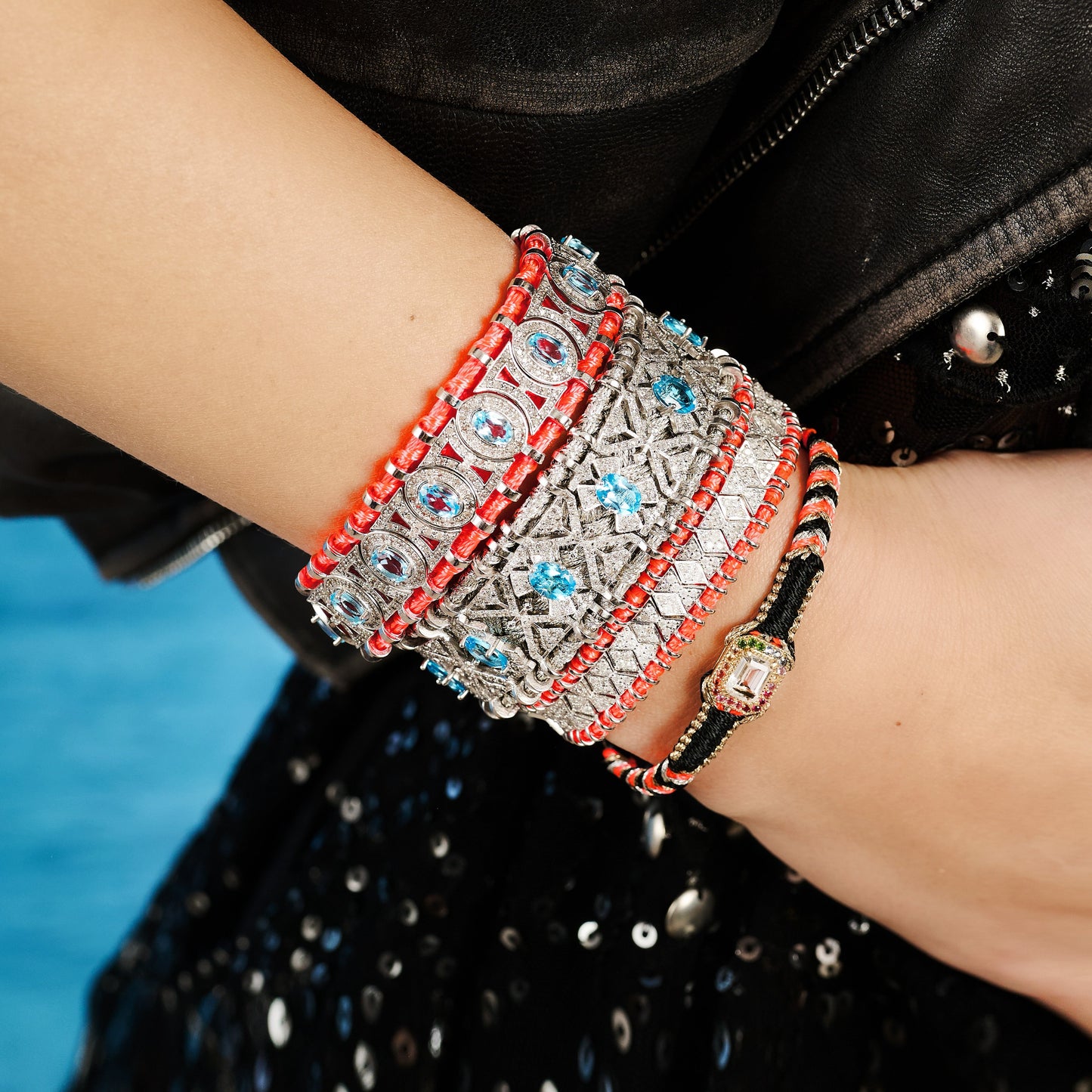 black amy bracelet - crystal