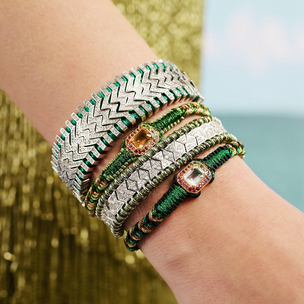 grass amy bracelet - crystal