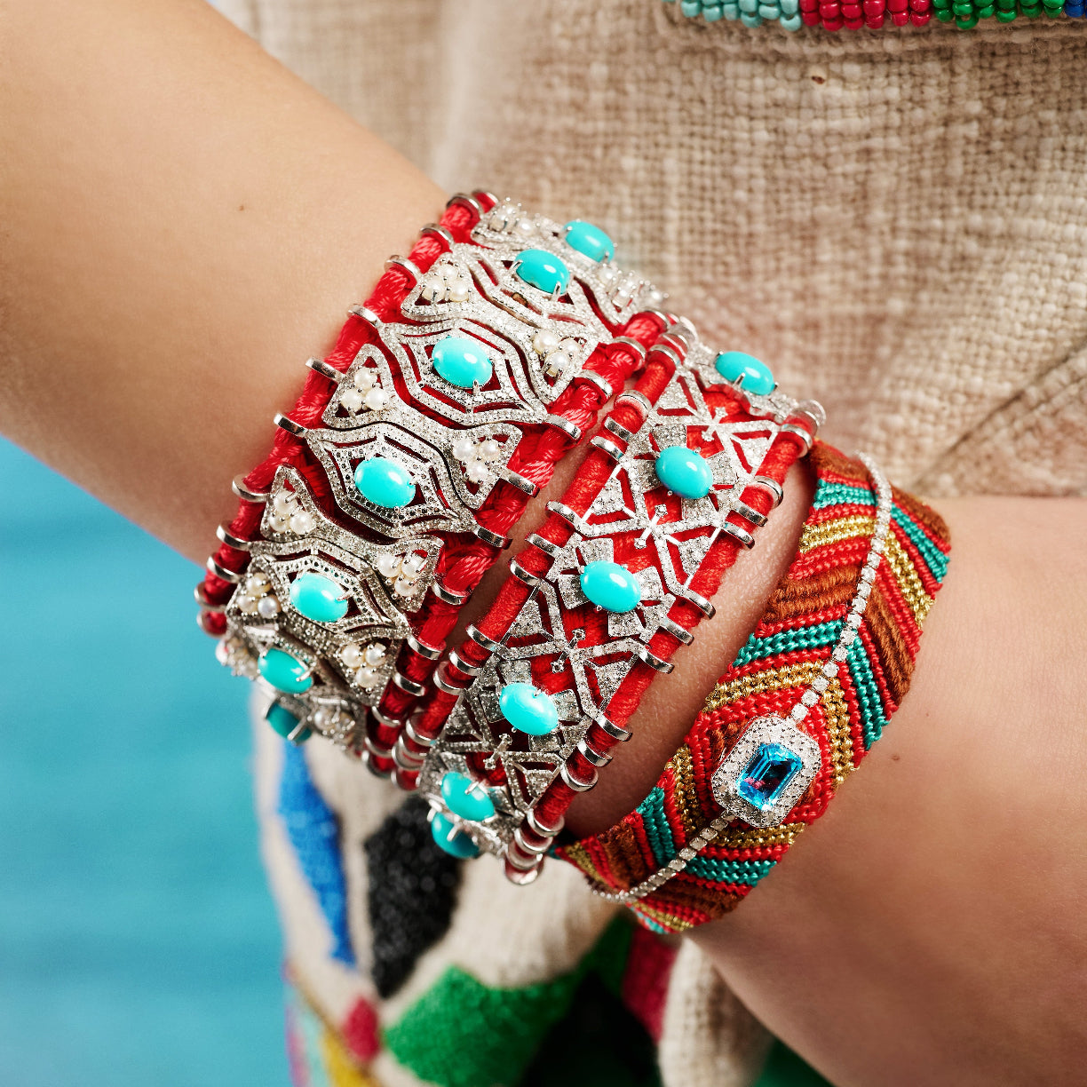 Red Palmas bracelet - Turquoise
