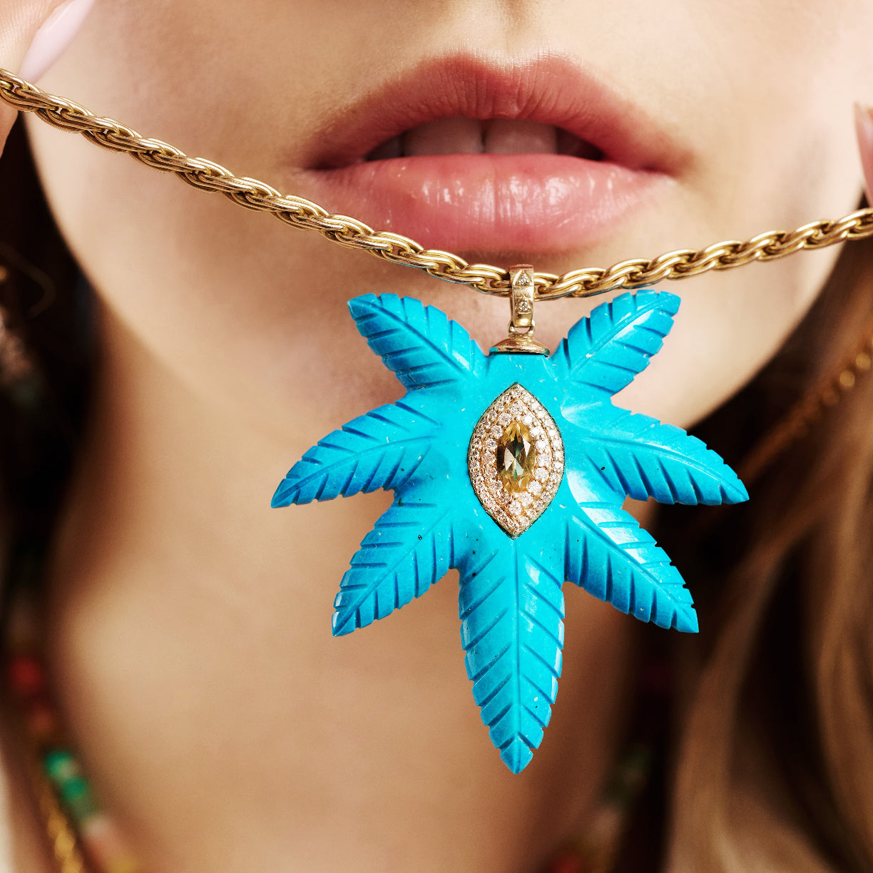 Turquoise Kana Pendant