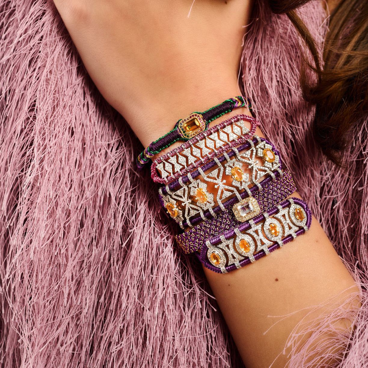 eggplant purple amy bracelet - citrine