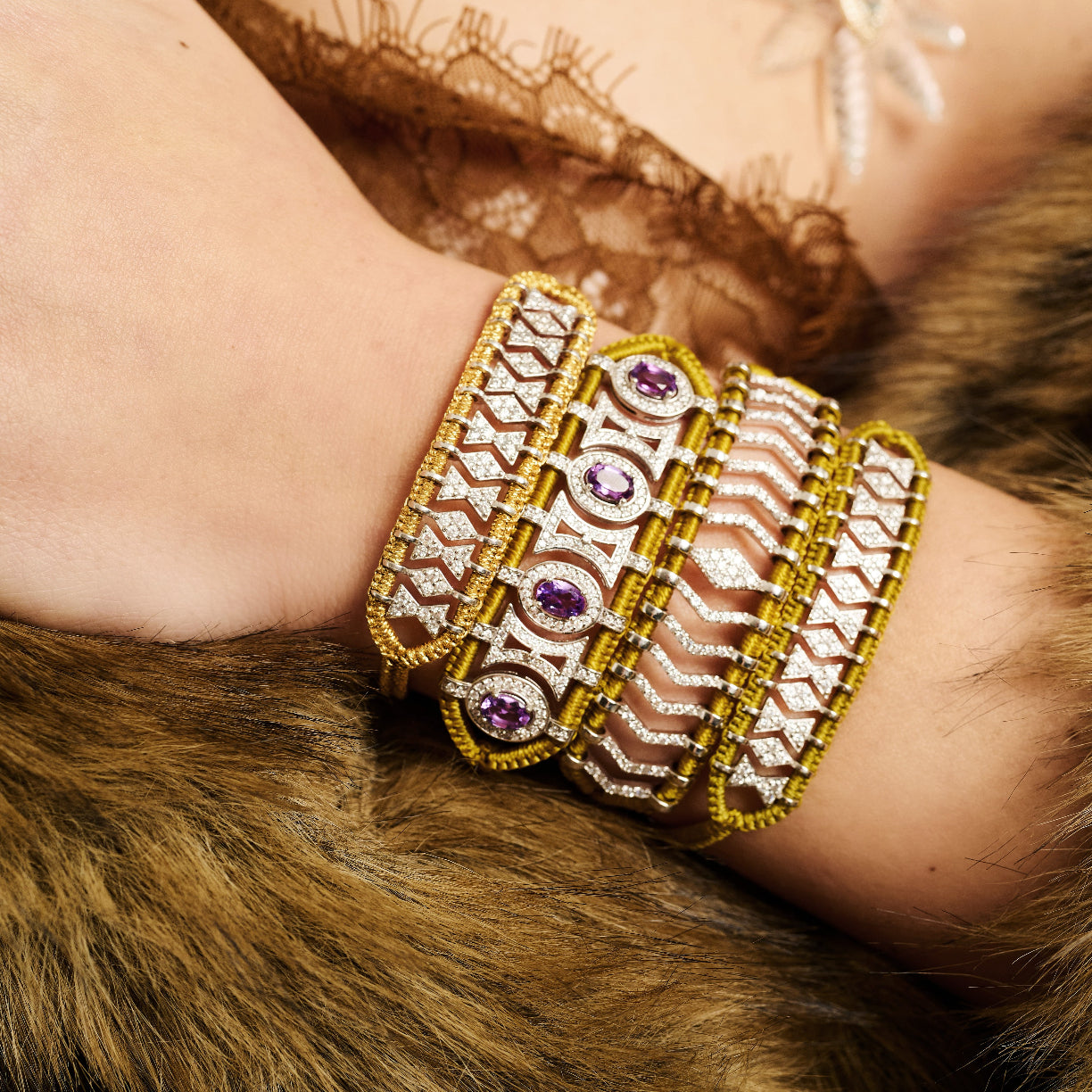 Olinda Mordor bracelet - Amethysts